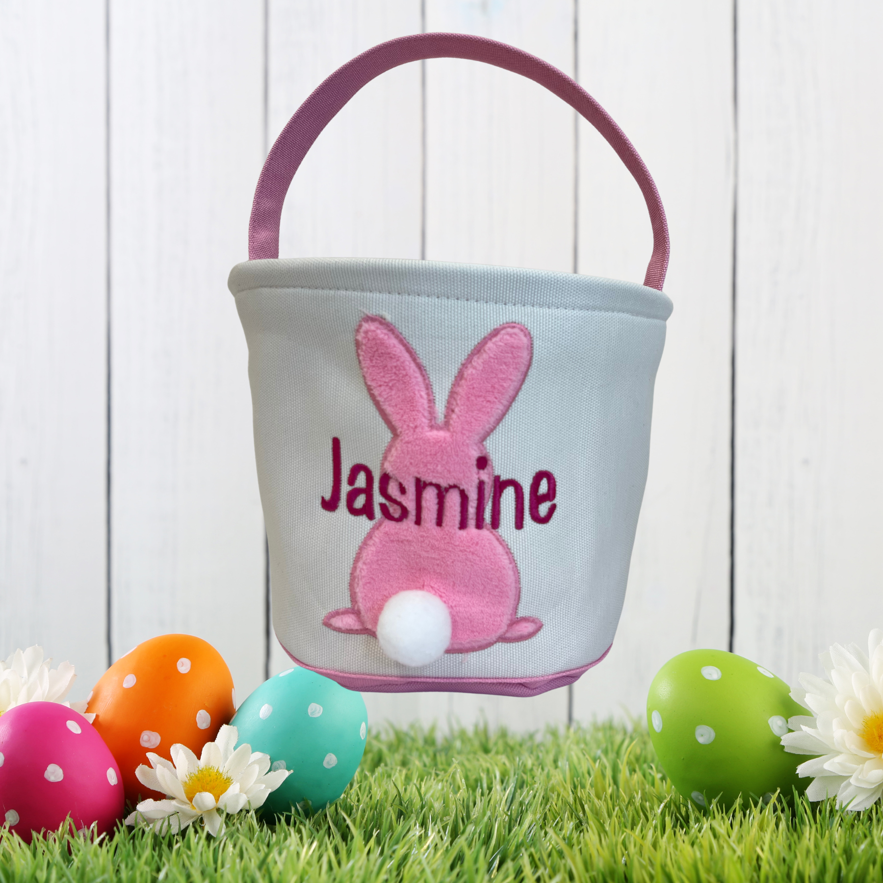Embroidered Name Easter Basket