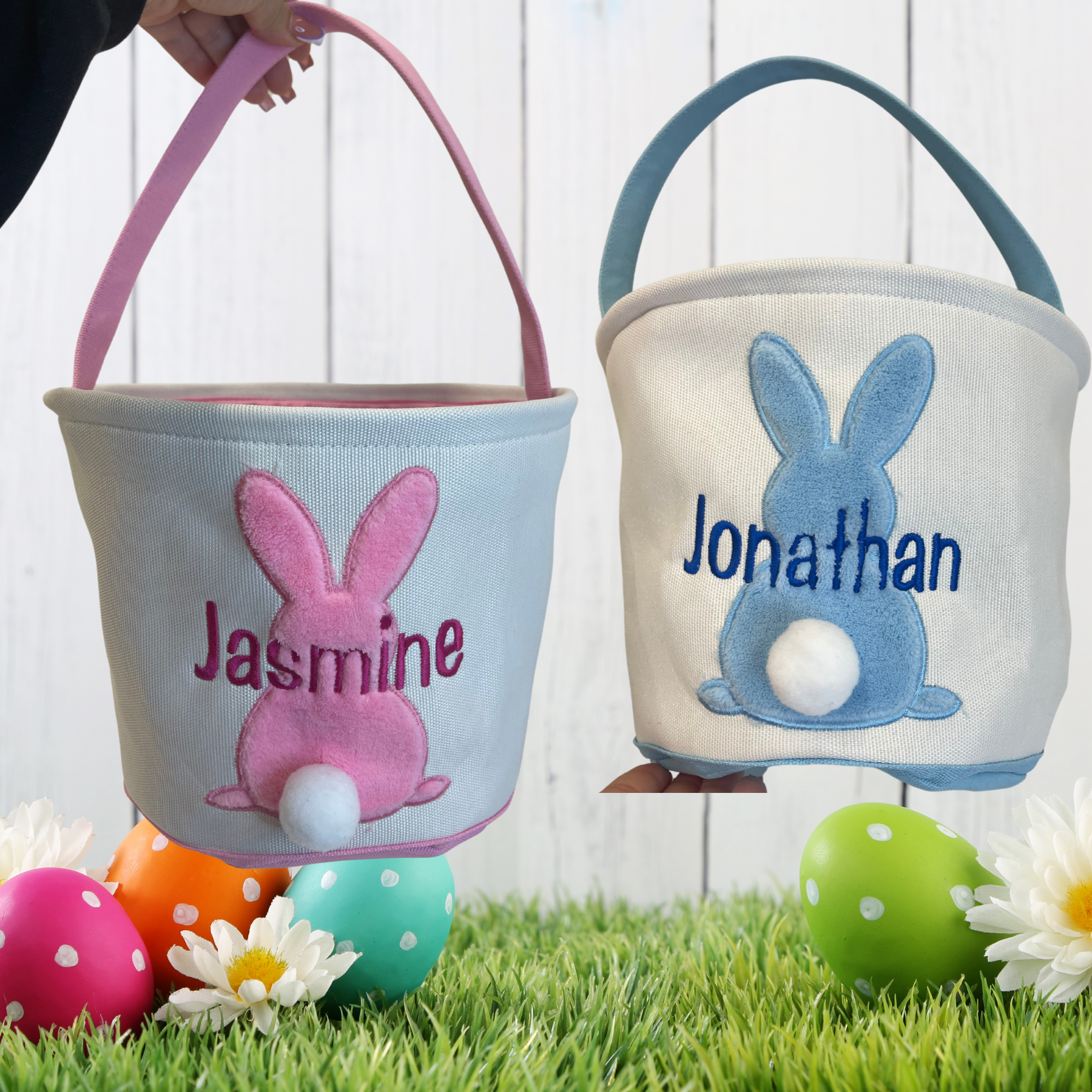 Embroidered Name Easter Basket