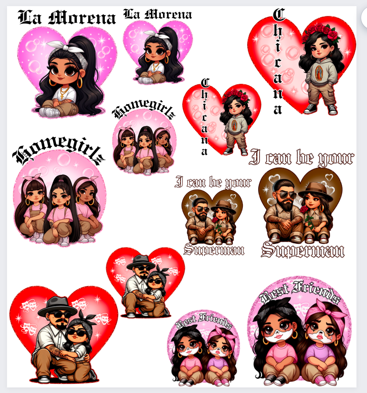 YOUTH/TODDLER Cholo Love Premade Gangsheets-24 inches- DTF Transfer ready to press -24 hour turnaround timeframe