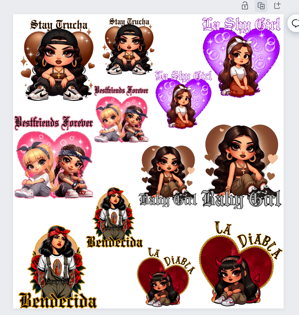 YOUTH/TODDLER Cholo Love Premade Gangsheets-24 inches- DTF Transfer ready to press -24 hour turnaround timeframe