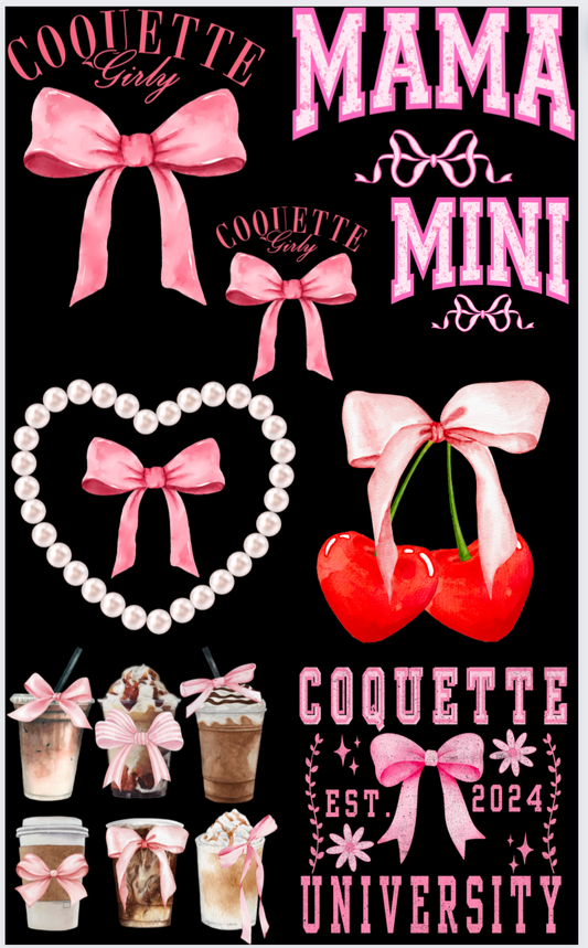 Coquette -36 inches- DTF Transfer ready to press -24 hour turnaround timeframe