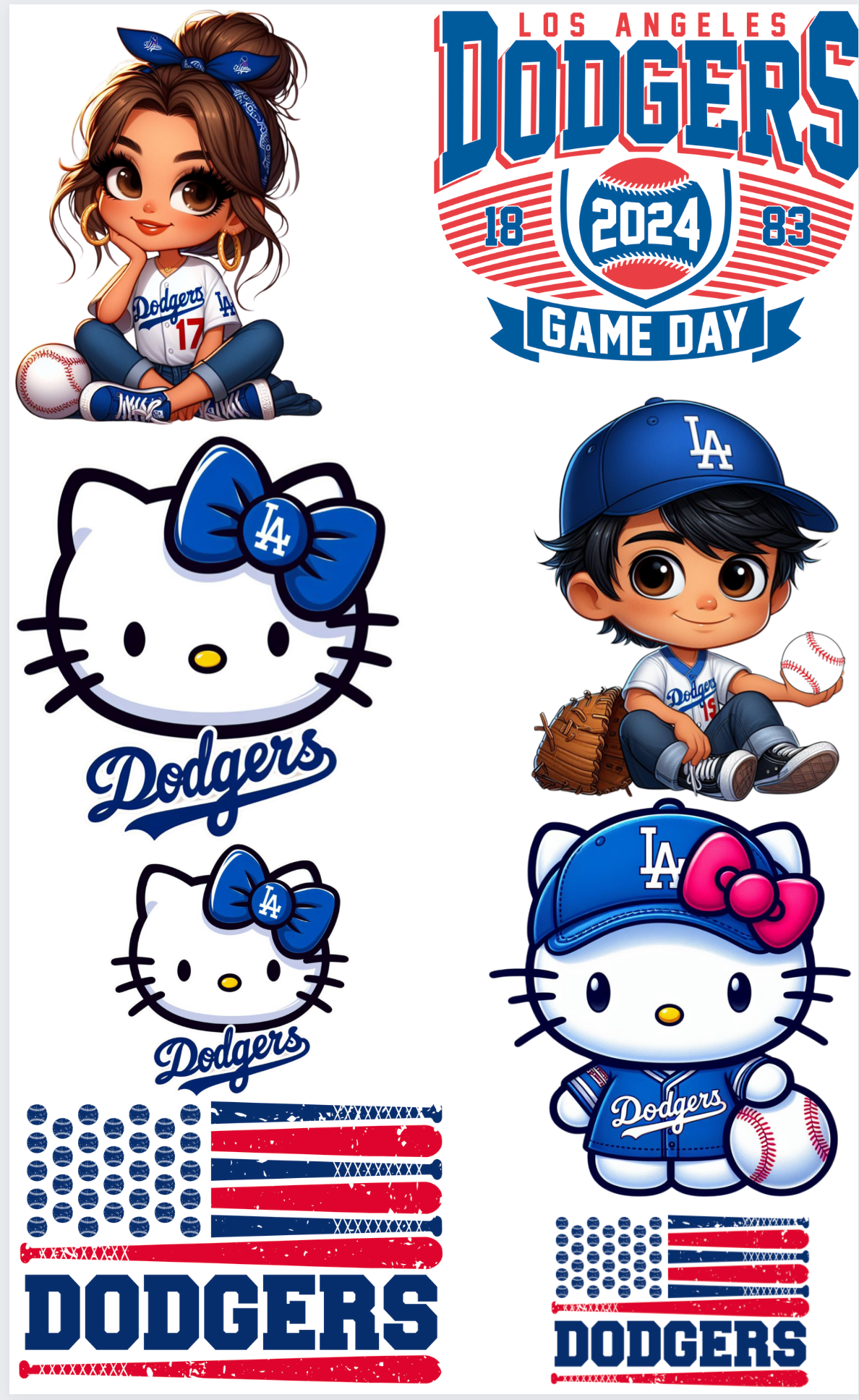 Dodgers premade -36 inches- DTF Transfer ready to press -24 hour turnaround timeframe