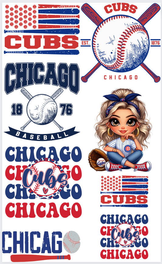 Cubs premade -36 inches- DTF Transfer ready to press -24 hour turnaround timeframe