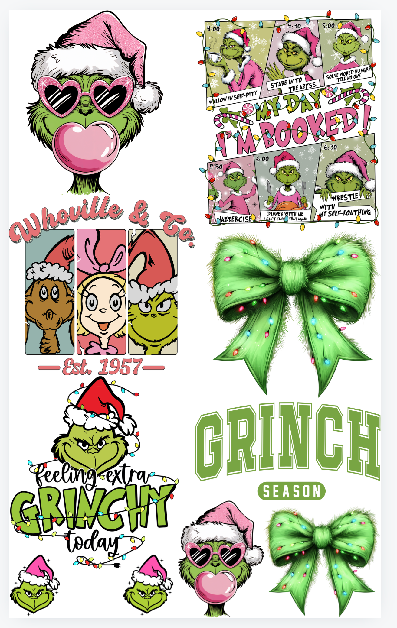 Grinch premade Gangsheet -36 inches- DTF Transfer ready to press -24 hour turnaround timeframe (Copy) (Copy)